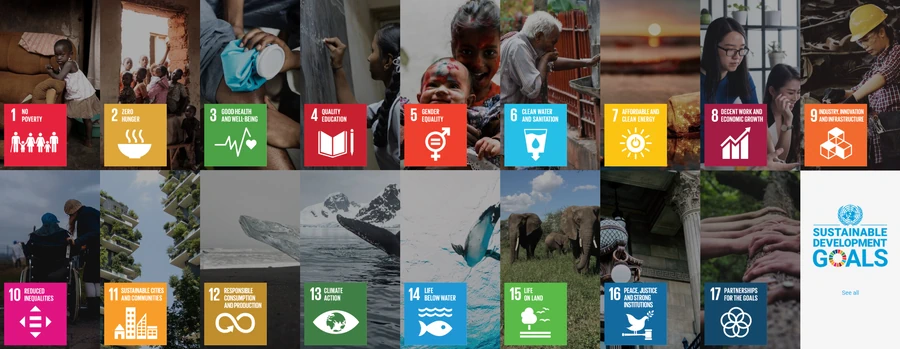 Übersicht der 17 United Nations SDG Logos
