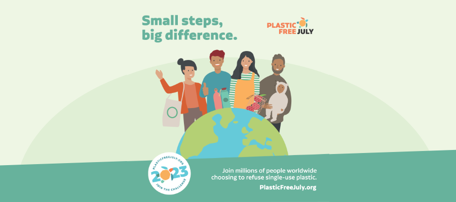 Plastic Free July Motiv der Webseite